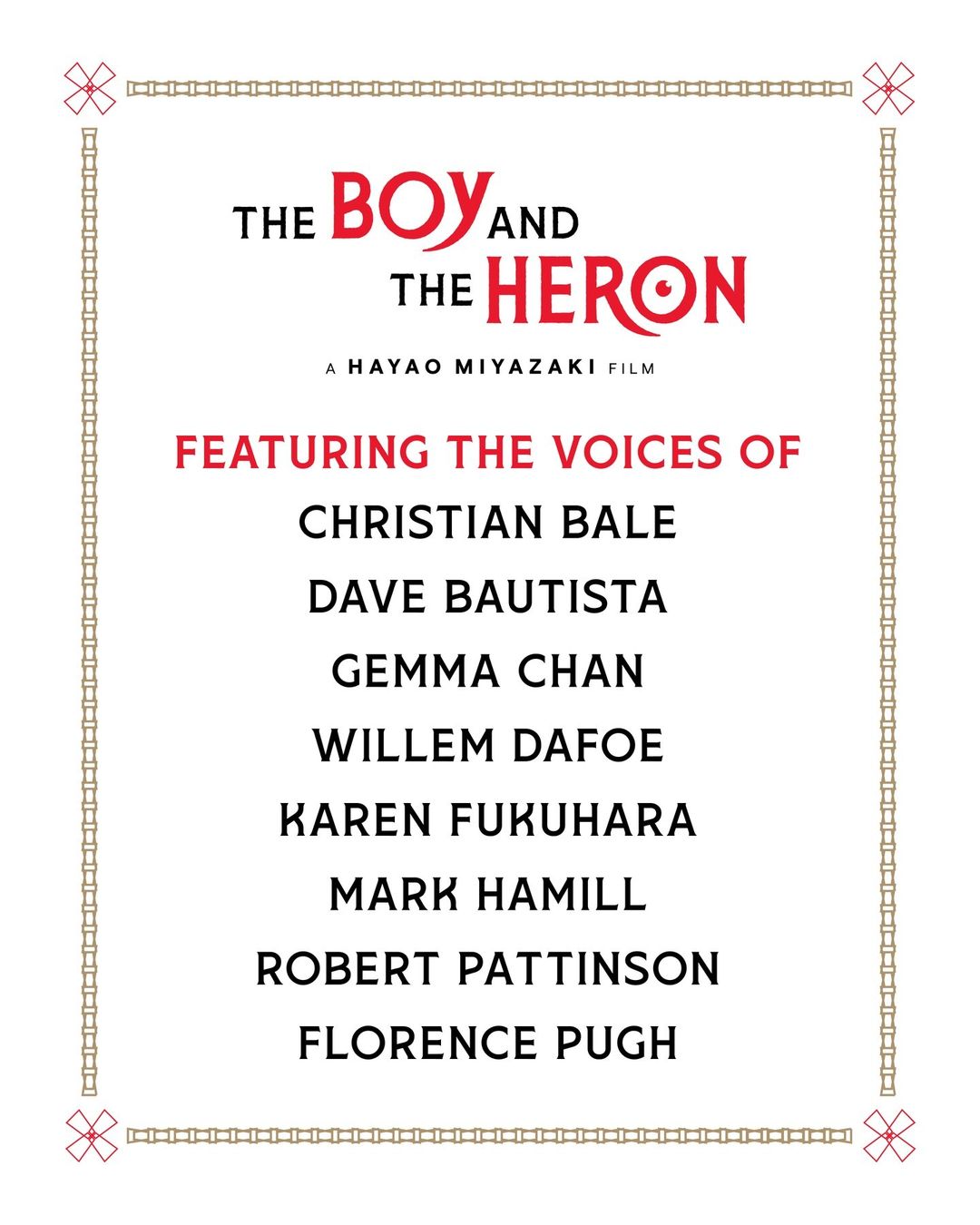 Pengisi Suara Film The Boy and The Heron